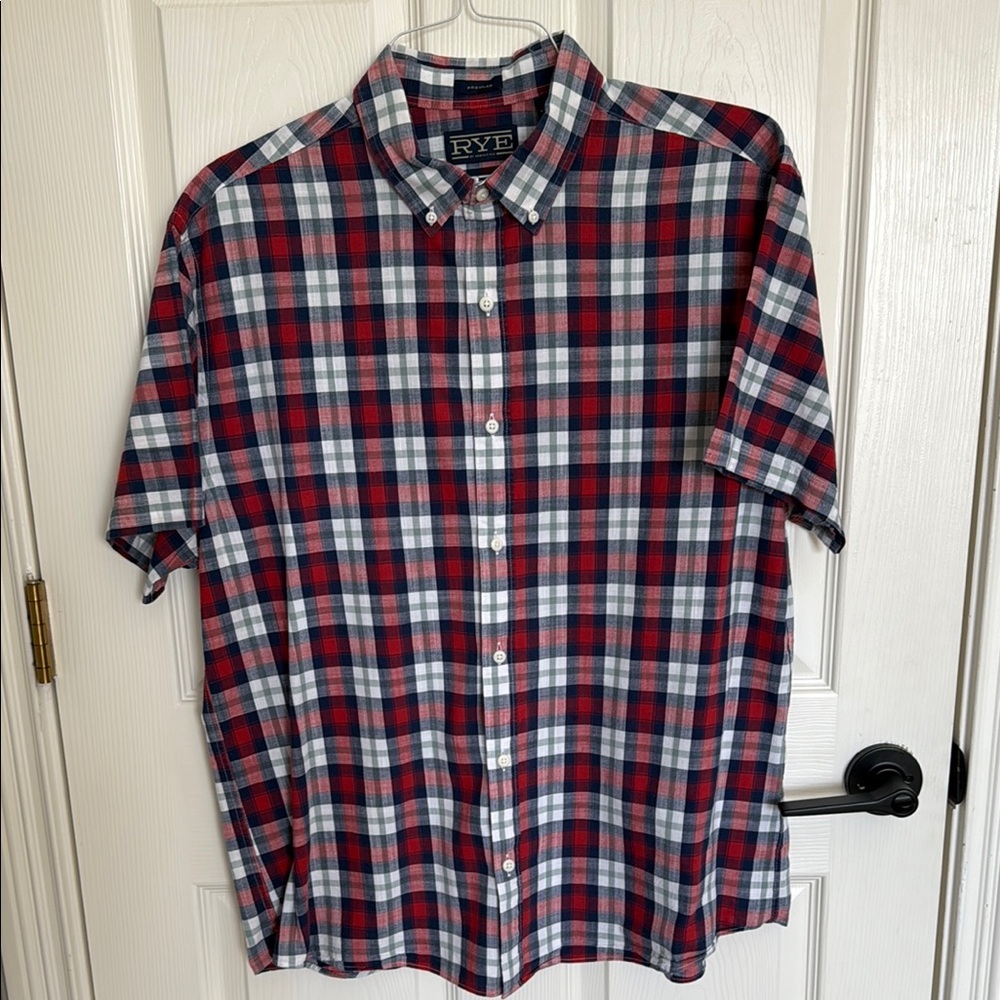 RYE Men's Red and Blue Plaid Shirt